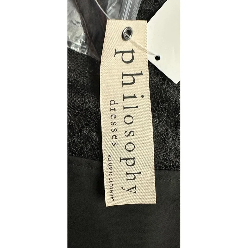 NWT‎ Philosophy Womens Black Short Sleeve Lace Casual Dress Size Small